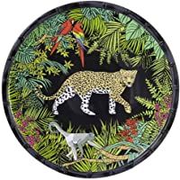 Les Jardins de la Comtesse - Plato Grande de melamina Pura - Contorno de bambú - Selva - Ø 28 cm - Negro-Verde - Vajilla…